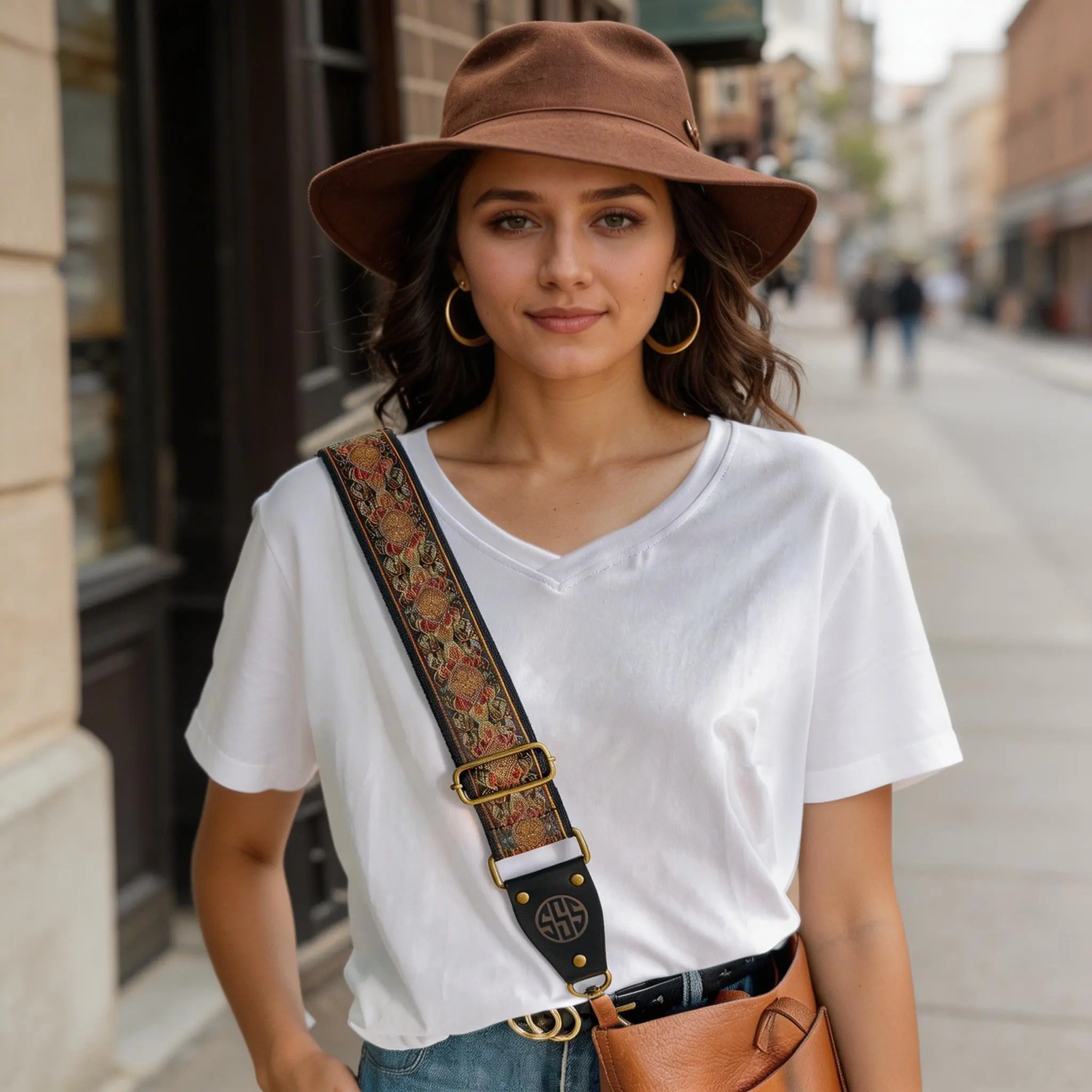 Personalized Embroidered Bag Strap – Custom Name Shoulder Strap (Retro)