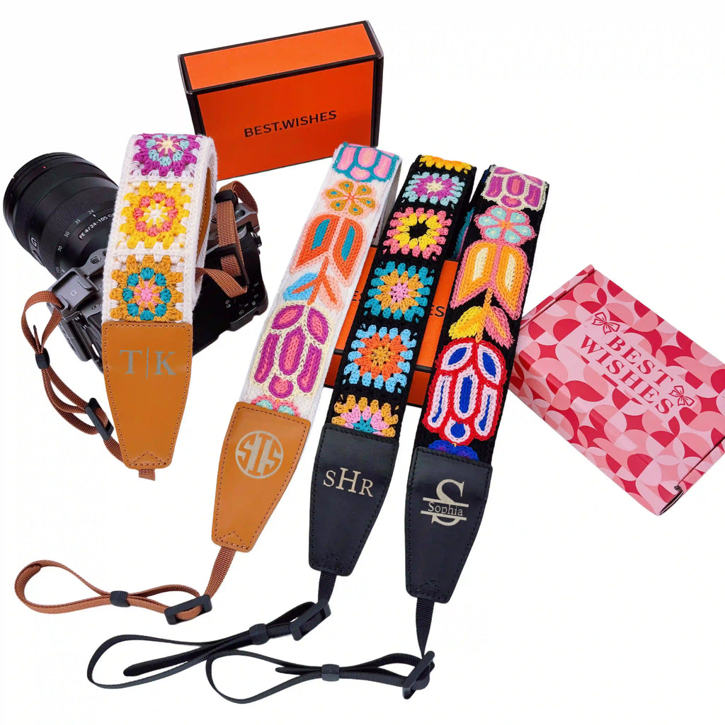 Personalized Camera Strap – Custom Embroidered Name Strap (2.0”)
